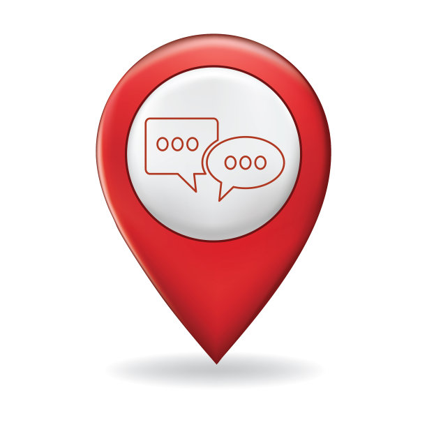 在地图指针针上的细线图标-客户服务图片下载