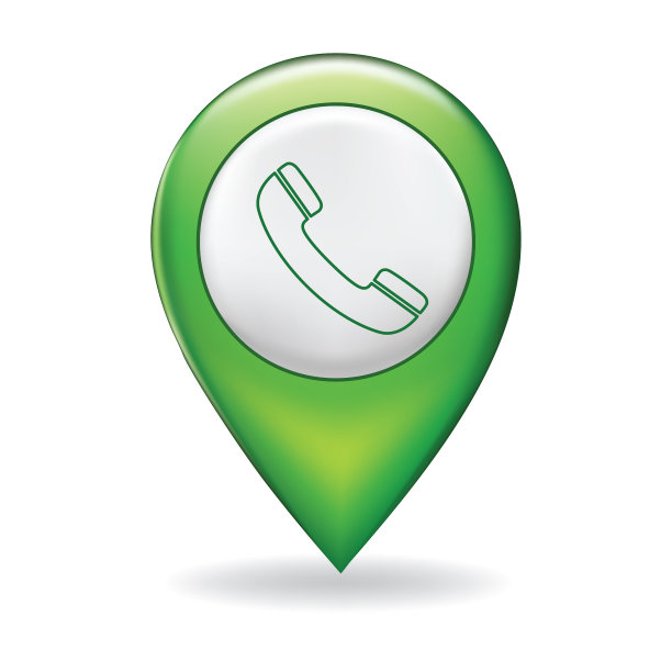 在地图指针针上的细线图标-客户服务图片下载