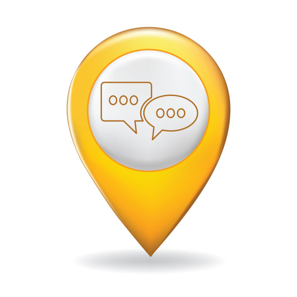 在地图指针针上的细线图标-客户服务图片下载