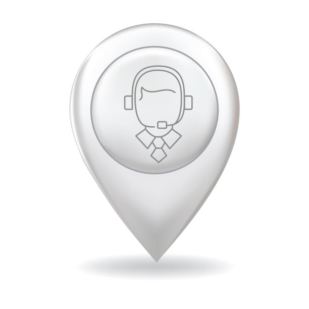 在地图指针针上的细线图标-客户服务图片下载