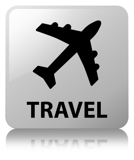 旅行(飞机图标)白色方形按钮图片下载