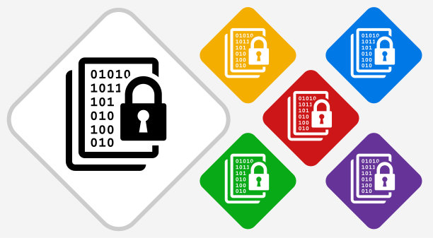 计算机安全彩色钻石矢量图标图片下载