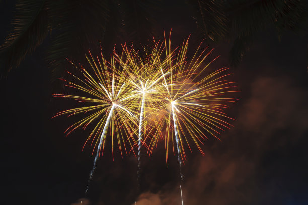 烟花庆祝在夜晚的背景图片下载