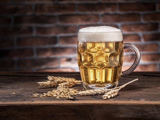 一杯加霜的啤酒。图片下载