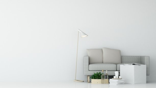 室内酒店放松空间3d渲染和白色背景图片下载