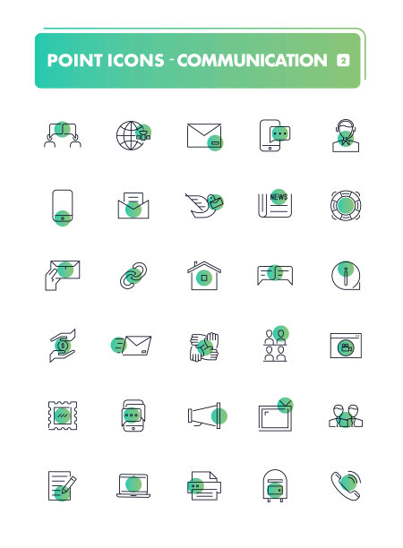 一组30行图标。沟通图片下载
