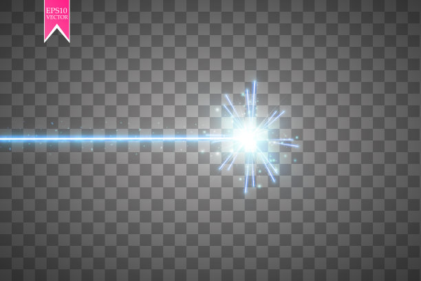 摘要蓝色激光束。孤立在透明的黑色背景。矢量图图片下载