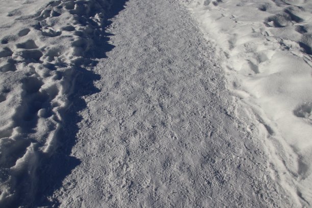 冬天雪地上的脚印图片下载