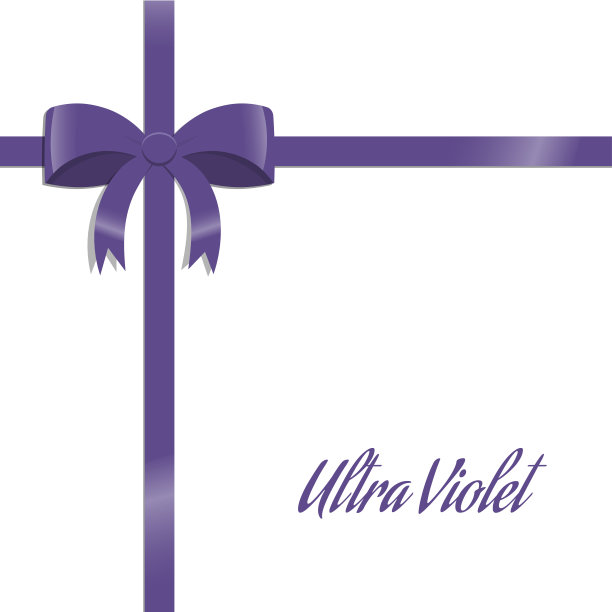 紫外线蝴蝶结和丝带。礼品卡。节日包装模板。图片下载