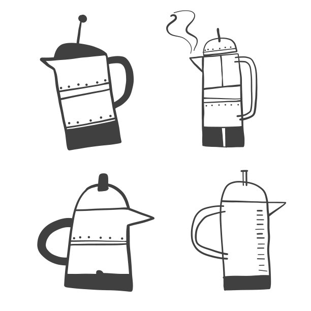 手绘咖啡机收藏图片下载