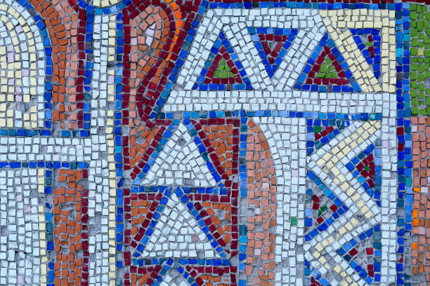 一个古老的镶嵌画的细节图片下载