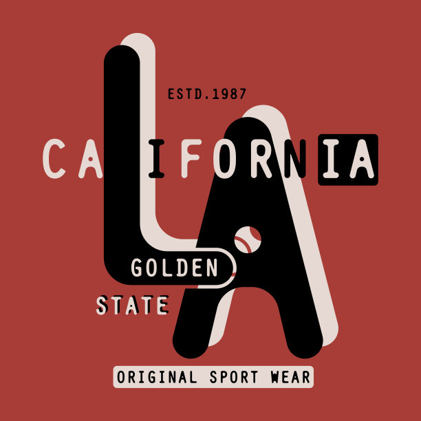 运动洛杉矶排版，t恤邮票图形，复古t恤印刷，运动服装设计图形印刷。矢量插图。图片下载