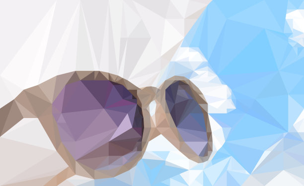 多边形的太阳眼镜和天空的马赛克插图图片下载