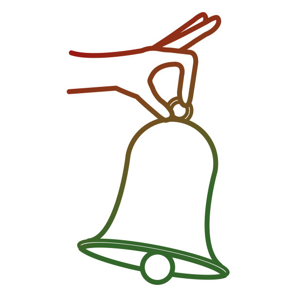 手与圣诞钟装饰图标图片下载