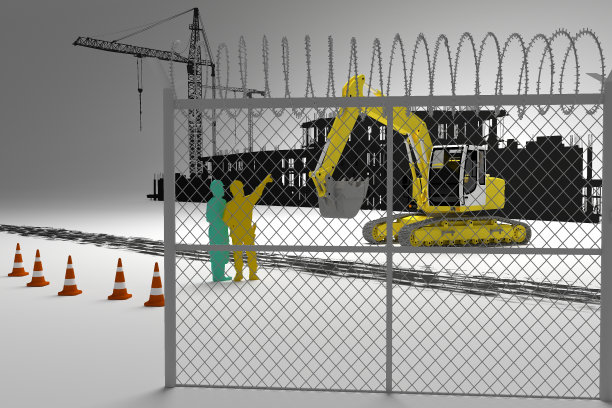 挖掘机和工人图片下载