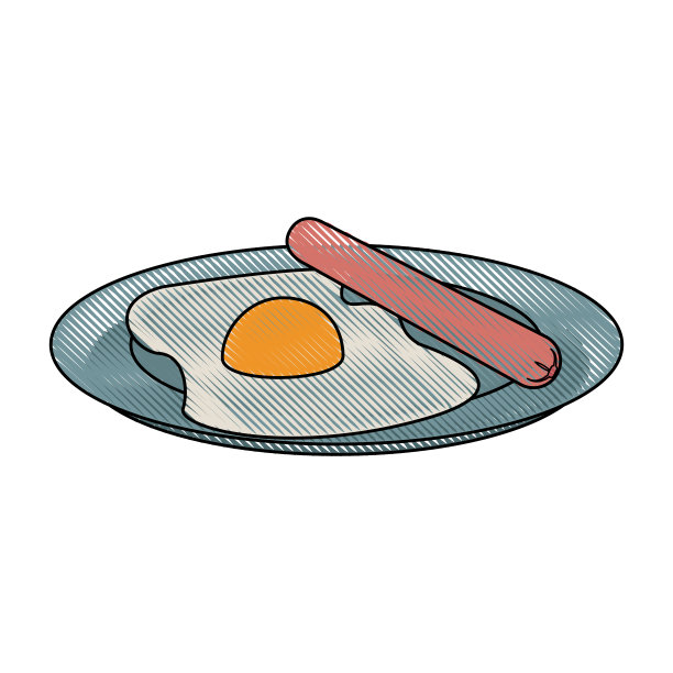 鸡蛋和培根的美式早餐图片下载
