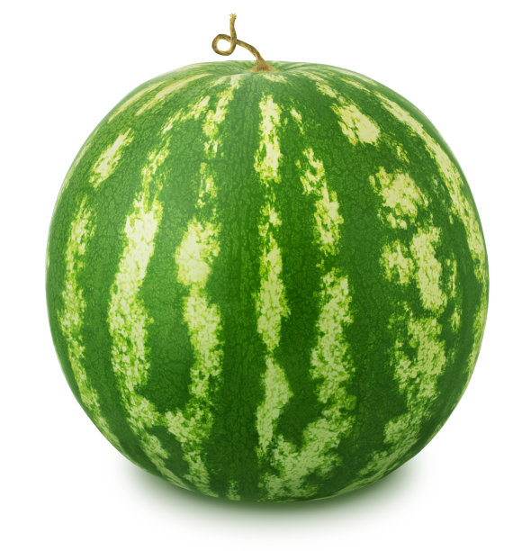 在白色的背景上切开美味的西瓜。图片下载