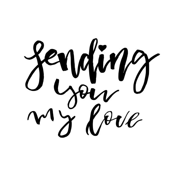 送你我的爱-快乐的情人节贺卡与白色的书法文字。问候，祝贺，乔迁海报，邀请，照片覆盖的模板。矢量图图片下载