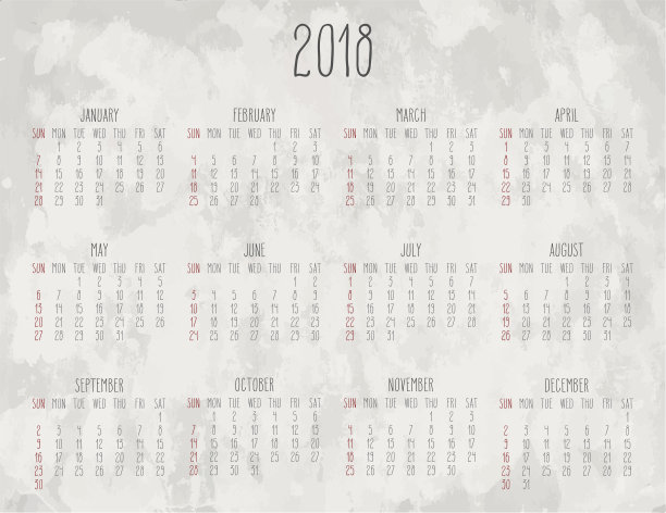 2018年月历图片下载