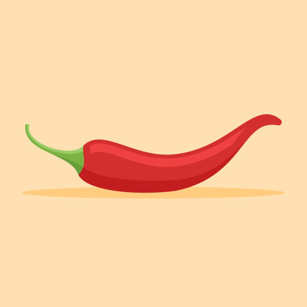 红辣椒扁平风格的图标。矢量插图。图片下载