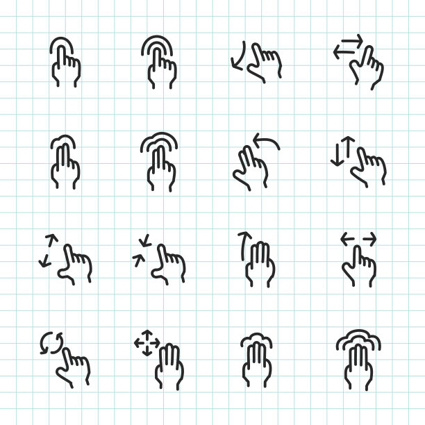 手势图标-手绘系列图片下载
