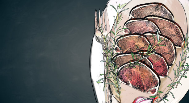 肉图案画图片下载