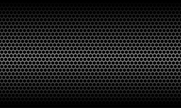 暗蜂窝金属碳纹理矢量图形背景图片下载