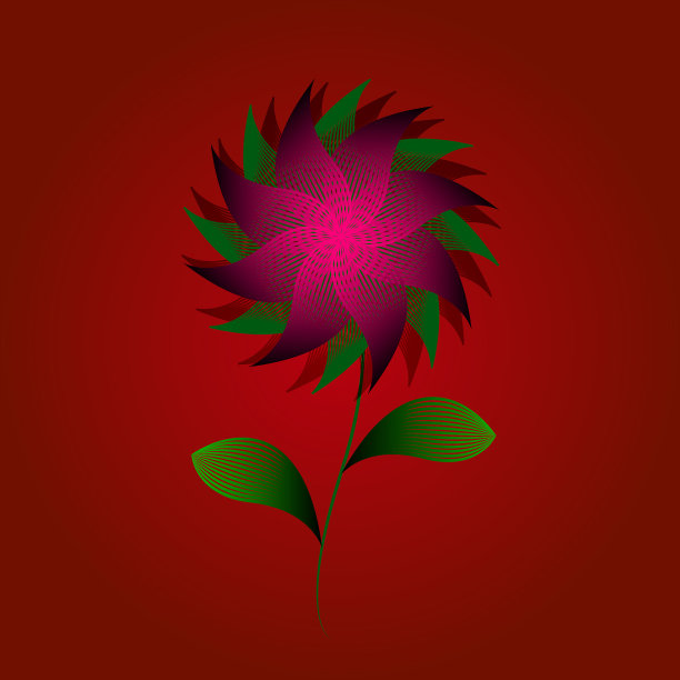 抽象花在红色背景矢量插图图片下载