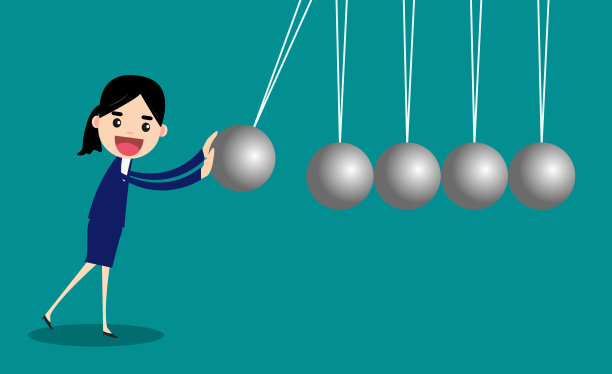 用牛顿摇篮挑战商业理念。矢量图图片下载