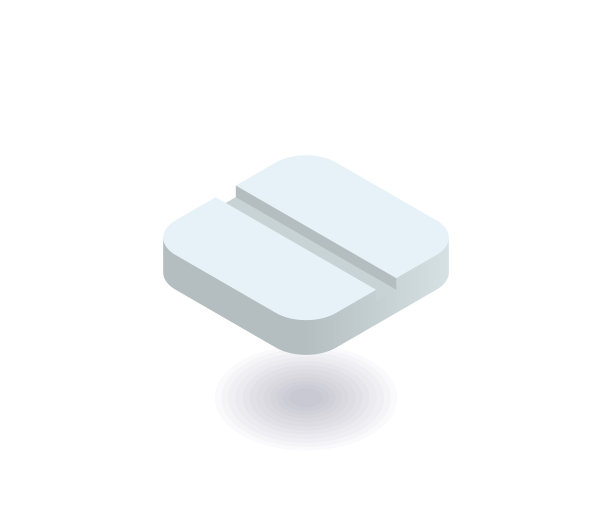 白色药片图标。矢量插图在平面等距3D风格。图片下载