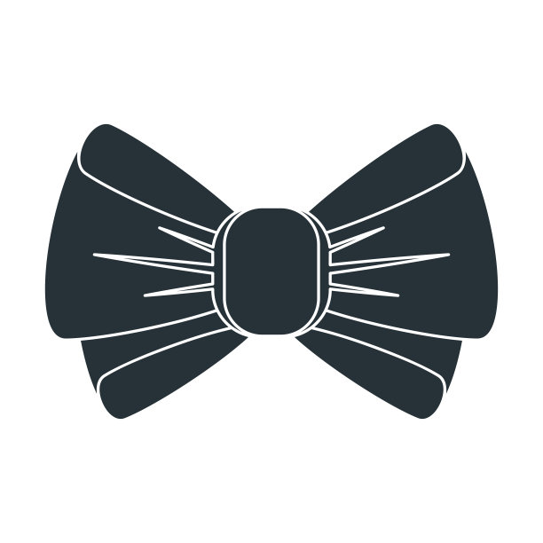 矢量黑色蝴蝶结图标图片下载