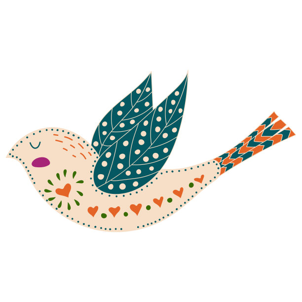 插图与鸟类和花卉在斯堪的纳维亚风格。民间艺术。图片下载