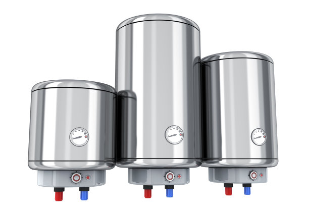 三个水锅炉在白色背景上图片下载