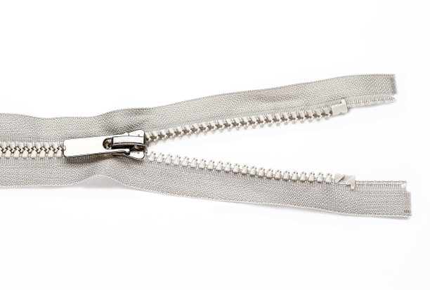 特写拉链，孤立的白色背景图片下载