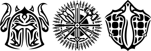 带有战士装备的图标图片下载