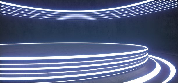 霓虹灯混凝土舞台图片下载