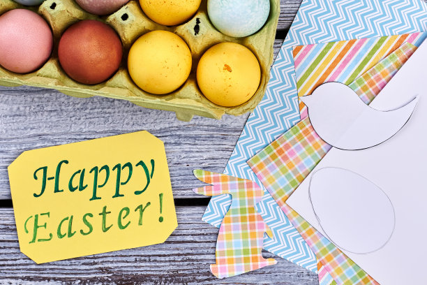复活节快乐，黄卡和彩蛋。图片下载