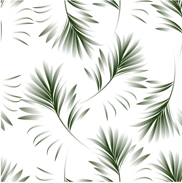 热带棕榈树的图案，丛林的叶子。向量花卉图案。图片下载