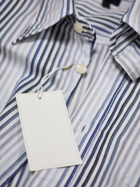 服装标签，条纹衬衫图片下载