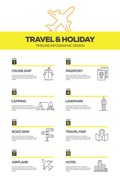 旅游和假日信息图表设计模板图片下载