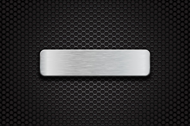 金属拉丝板上穿孔的暗钢背景图片下载