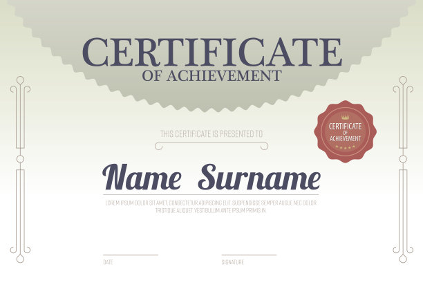 经典的米色空白认证边界模板豪华背景矢量插图图片下载