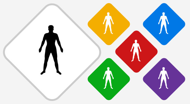 人体颜色钻石矢量图标图片下载