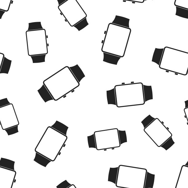 手表时钟无缝图案背景。商业平面矢量插图。时钟符号符号模式。图片下载