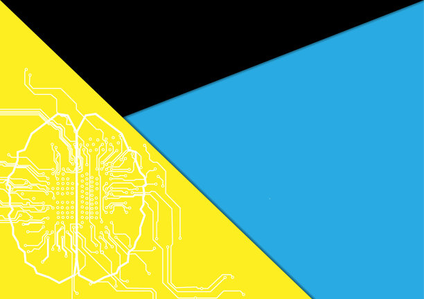 具有电路和形状背景的抽象大脑。矢量插图设计图片下载