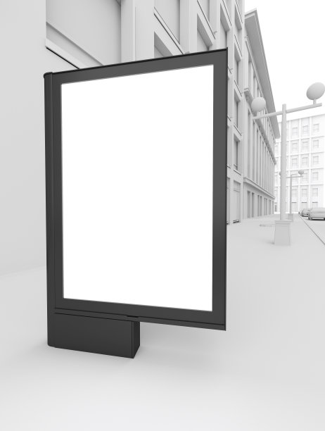 3D街道横幅模拟。图片下载