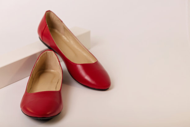 白色背景上的红色女鞋。图片下载