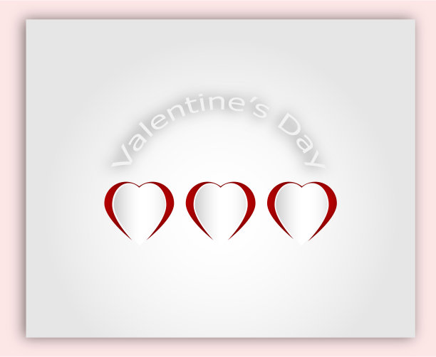 情人节。灰色的背景有三颗红色的心图片下载