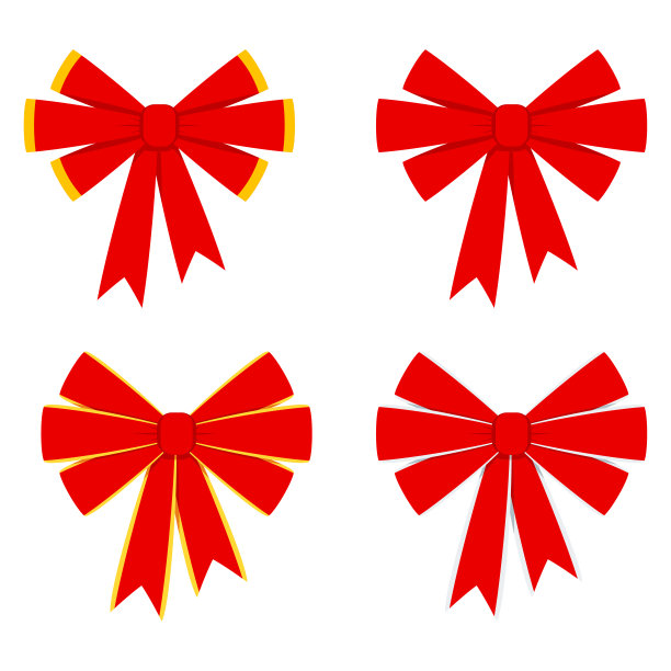 矢量红色蝴蝶结装饰礼物图片下载