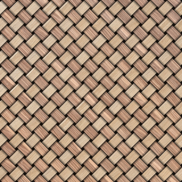 木质编织纹理背景。抽象的装饰木纹篮子编织背景。无缝模式。图片下载